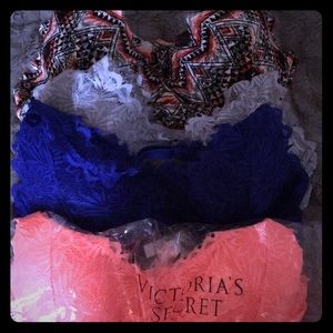 NWT Victoria’s Secret Pink halter bralettes